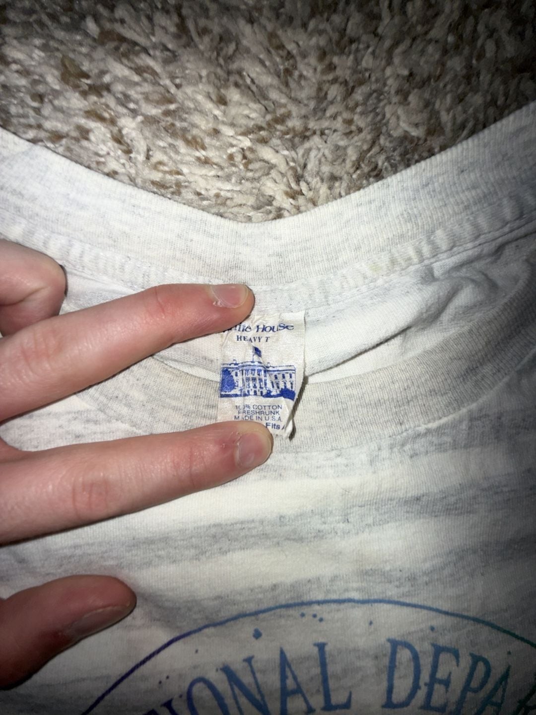 Vintage 80s White House Heavy T Weekender Striped Cropped T-Shirt Made in USA
