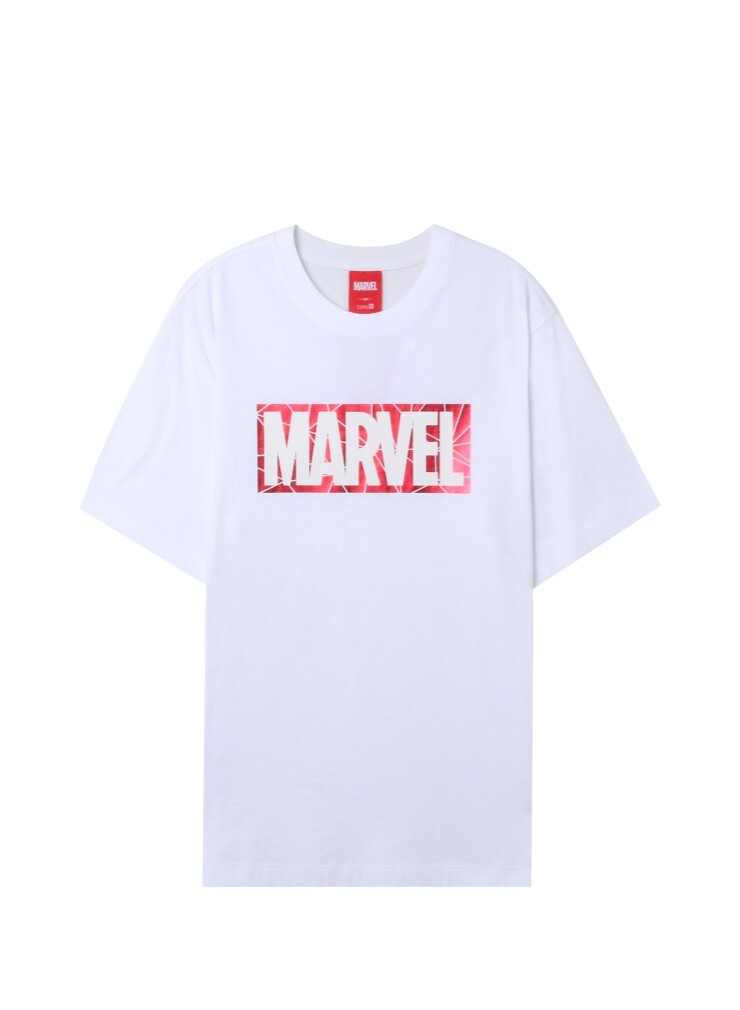 Marvel x TOPTEN 10 (Korea) Red Foil Marvel logo Mens T shirt Size : Medium
