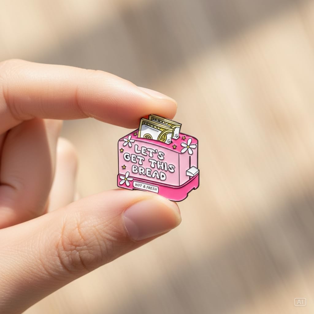 Funny Money Toaster Pin – Sarcastic Inspirational Enamel Pins Brooch for Back…