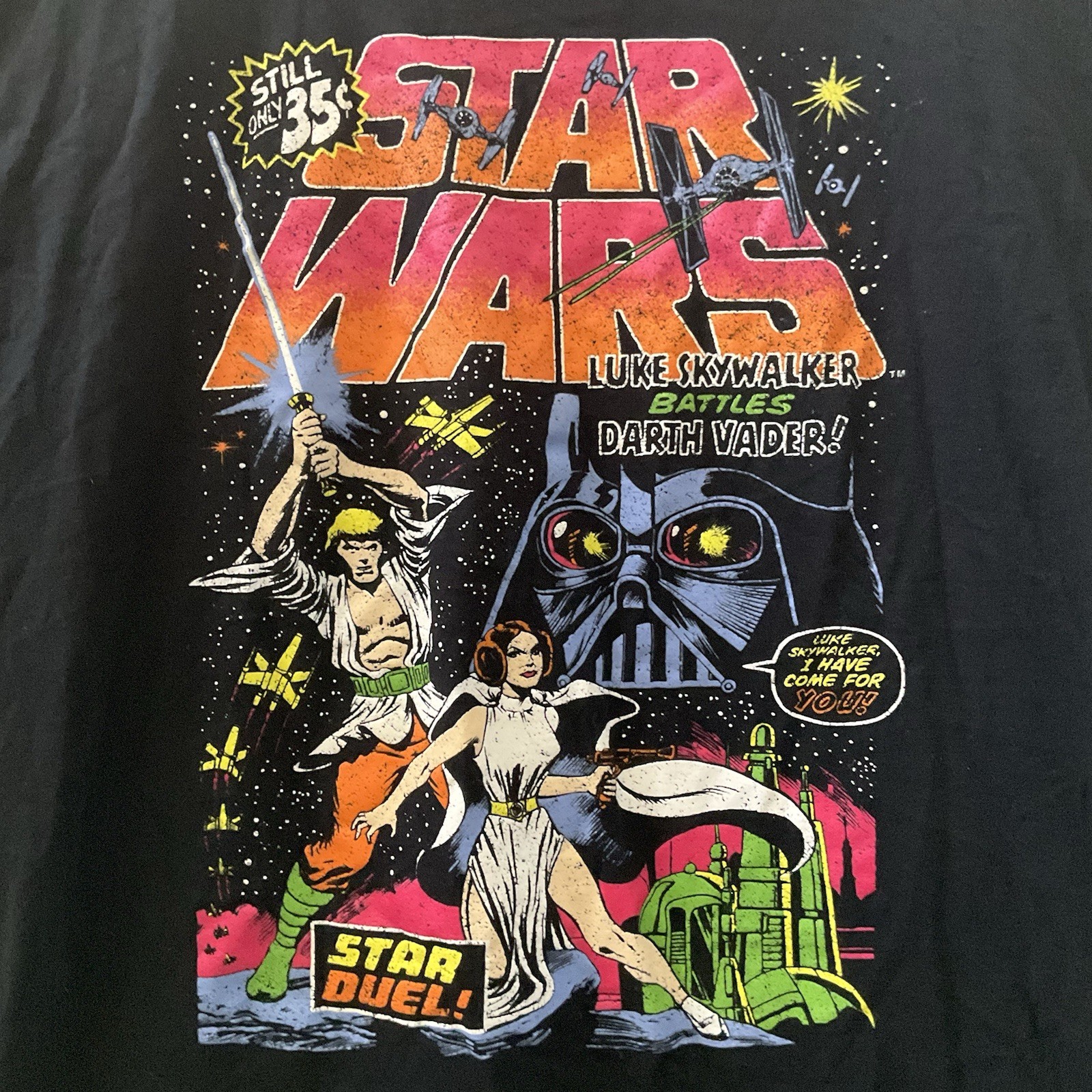 Star Wars Black Retro Comic Book Cover Luke Darth Vader Mad Engine, Large