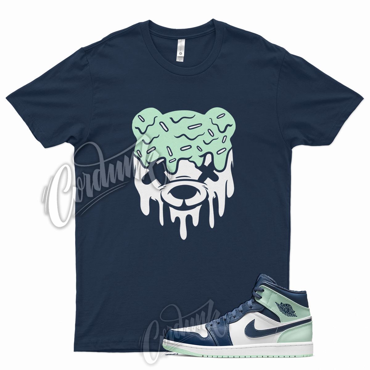 Navy DRIPPY Shirt for J1 1 Mystic Blue Mint Foam 6 Tropical Twist Low Mid 5