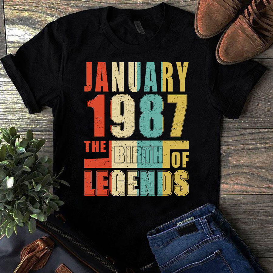 January 1987 The Birth Of Legends Vintage Unisex Tshirt