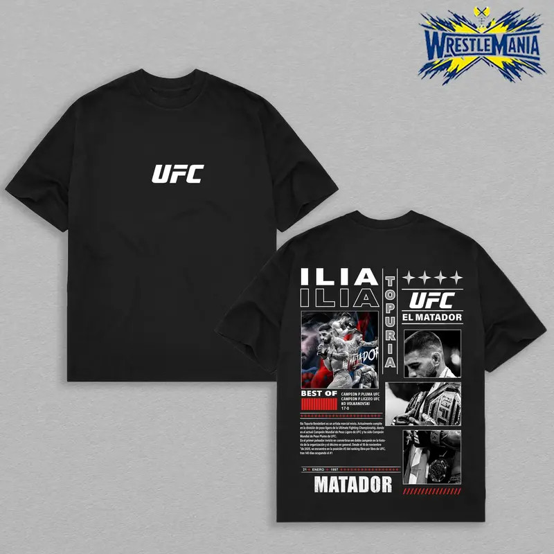 ILIA TOPURIA TEE, El Matador UFC, MMA Graphic Tee, UFC MMA Shirt, Gym Wear, Gift