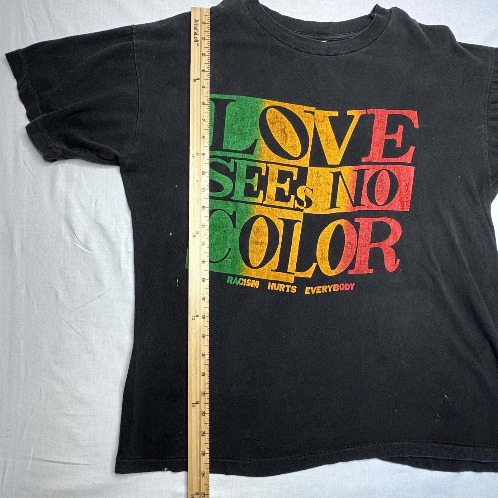 Vintage Love Sees No Color Racism Hurts Everybody 1991 T Shirt 90s XL
