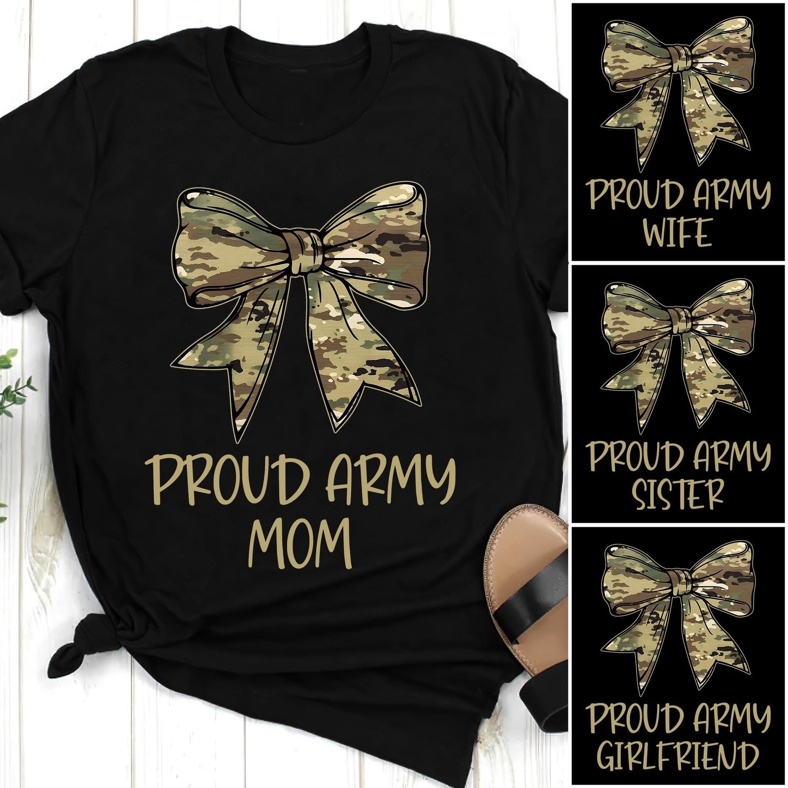 Proud Army Mom Wife Sister Girlfriend Shirt Military Family Support Tee Army