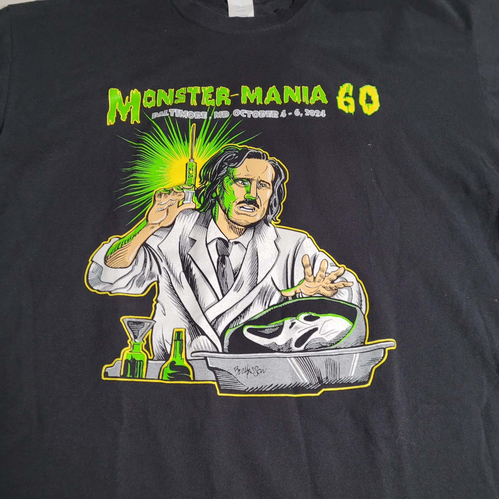 Monster Mania 60 Horror Convention T Shirt 2024 Baltimore MD Black 2XL