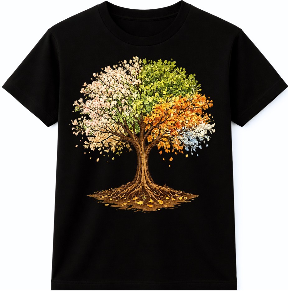 Tree Four Seasons T Shirt Spring Summer Fall Winter Nature Graphic Tee