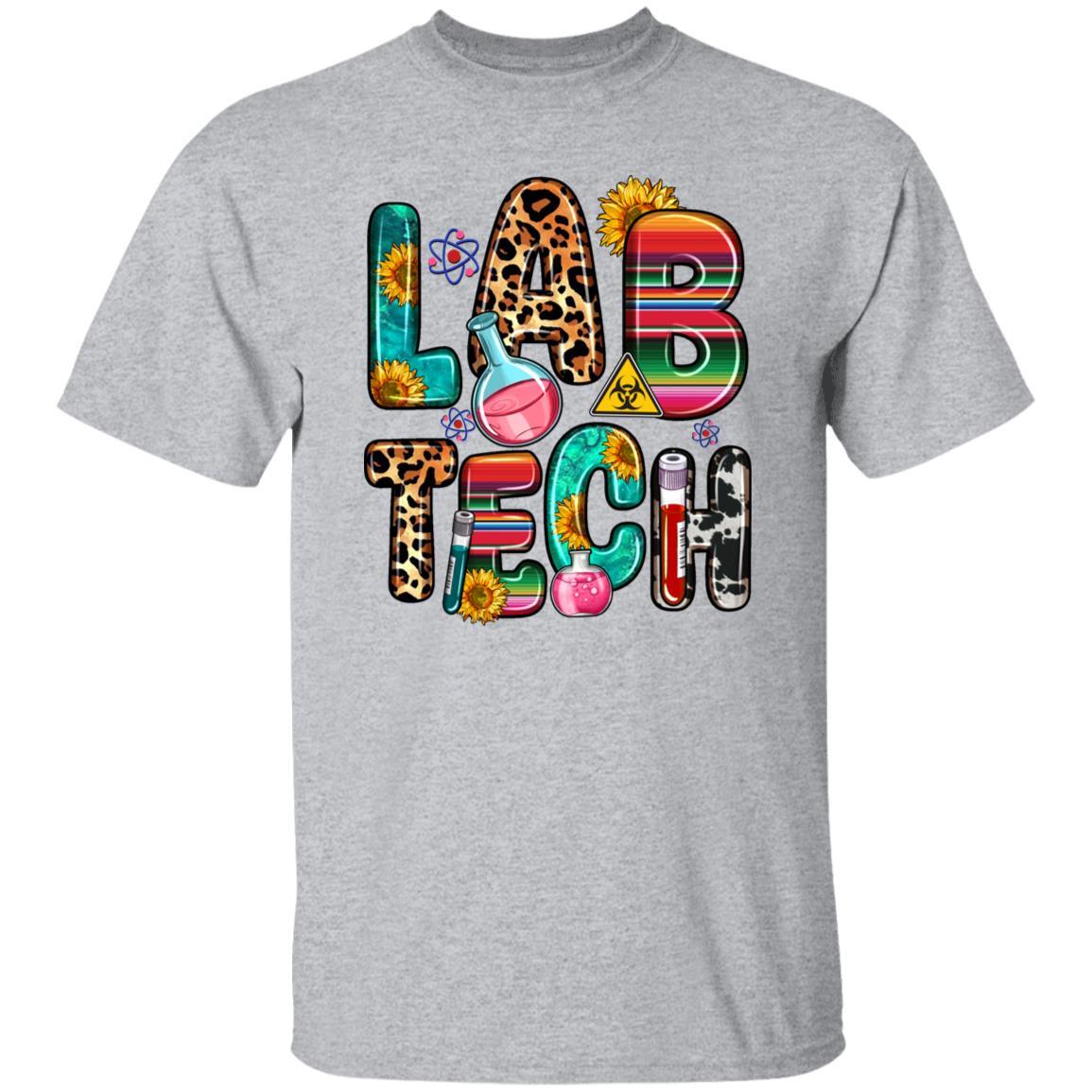 Lab tech T-Shirt gift Laboratory Technician Unisex tee Sand White Sport Grey