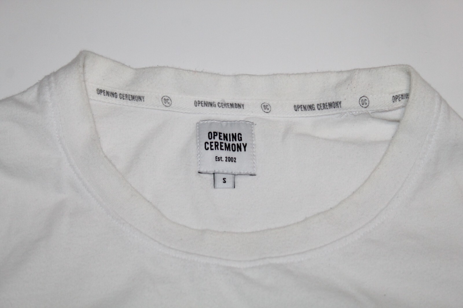 Opening Ceremony Reverse Box Logo Double Sided Mens size S white & black