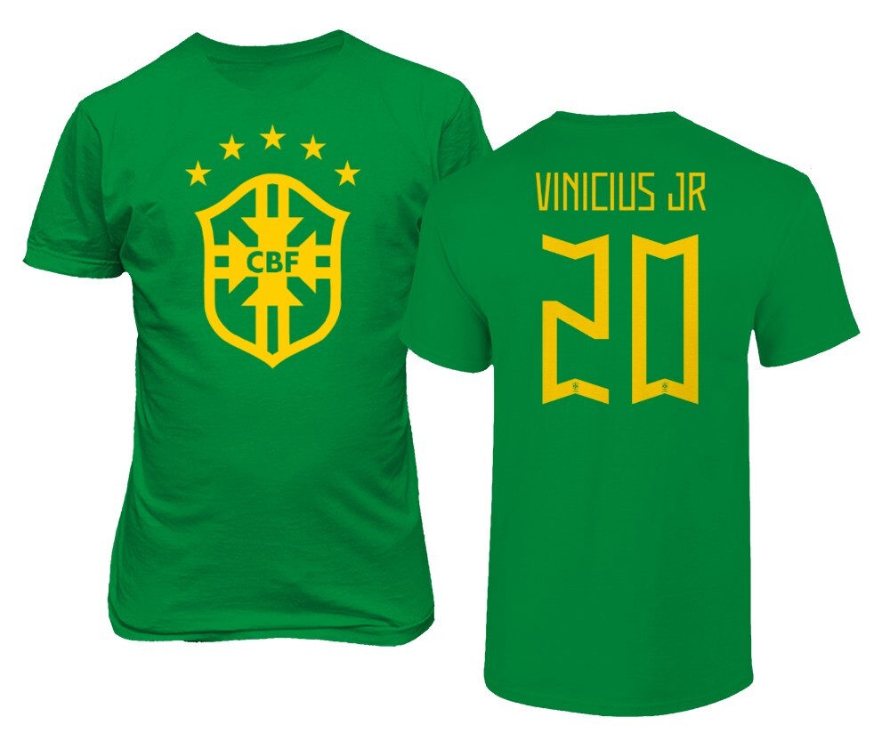 Brazil Soccer #20 Vinicius Jr World Football Fans Adult and Youth T-Shirt