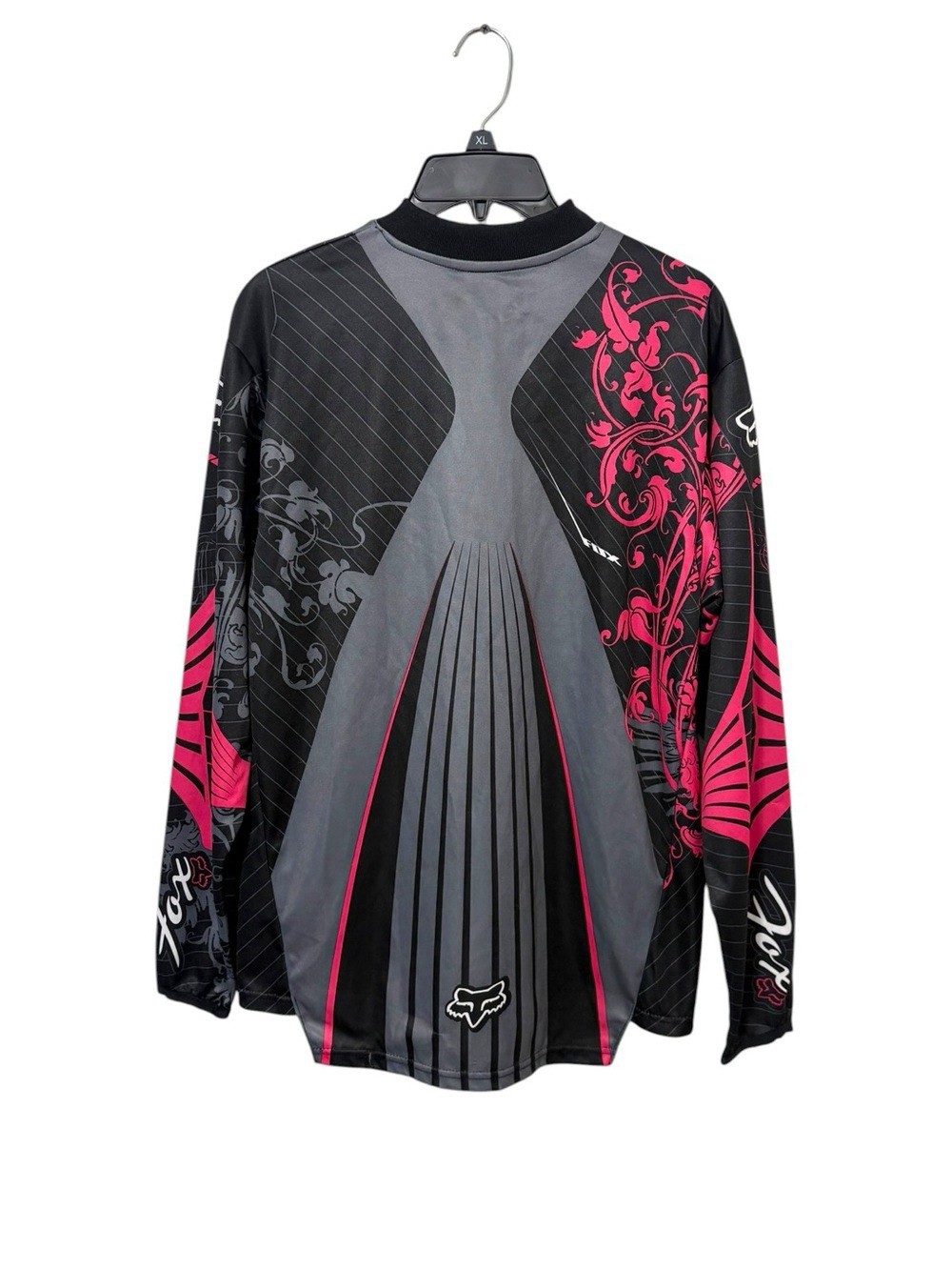 FOX Size Medium Black Pink Long Sleeve HC Shirt Motocross Punk Grunge Athletic