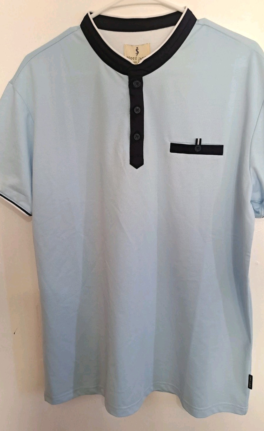 Scott James Men’s XLarge Shirt Dusty Blue/Navy Color New With Tags $58 Original
