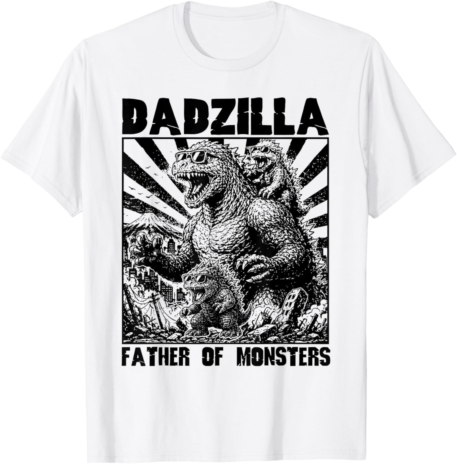 Dadzilla Father of Monsters Funny Dad T-Shirt