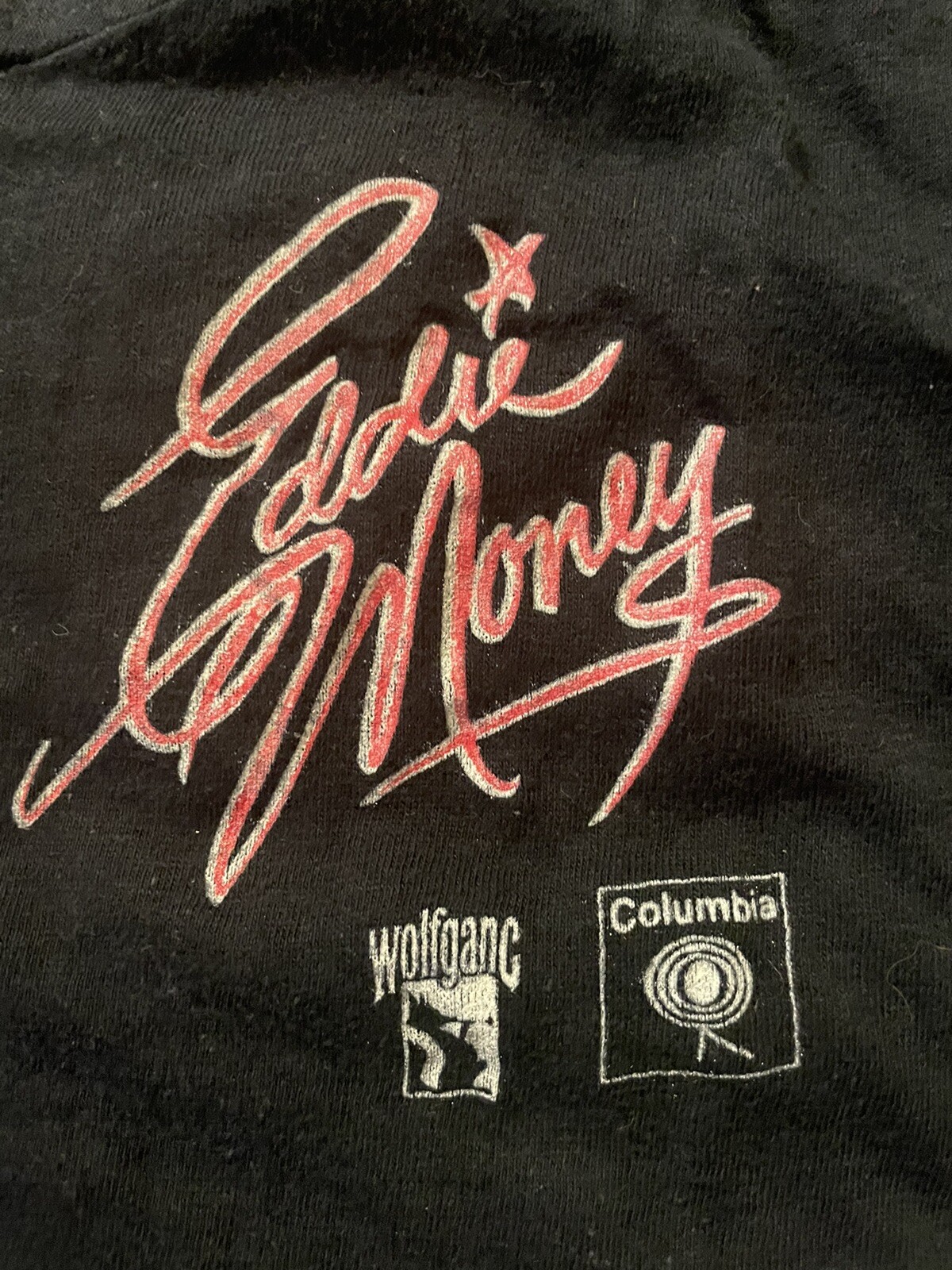 Rare Vintage Eddie Money 1980s Shirt Single Stitch Hanes Columbia Records Black