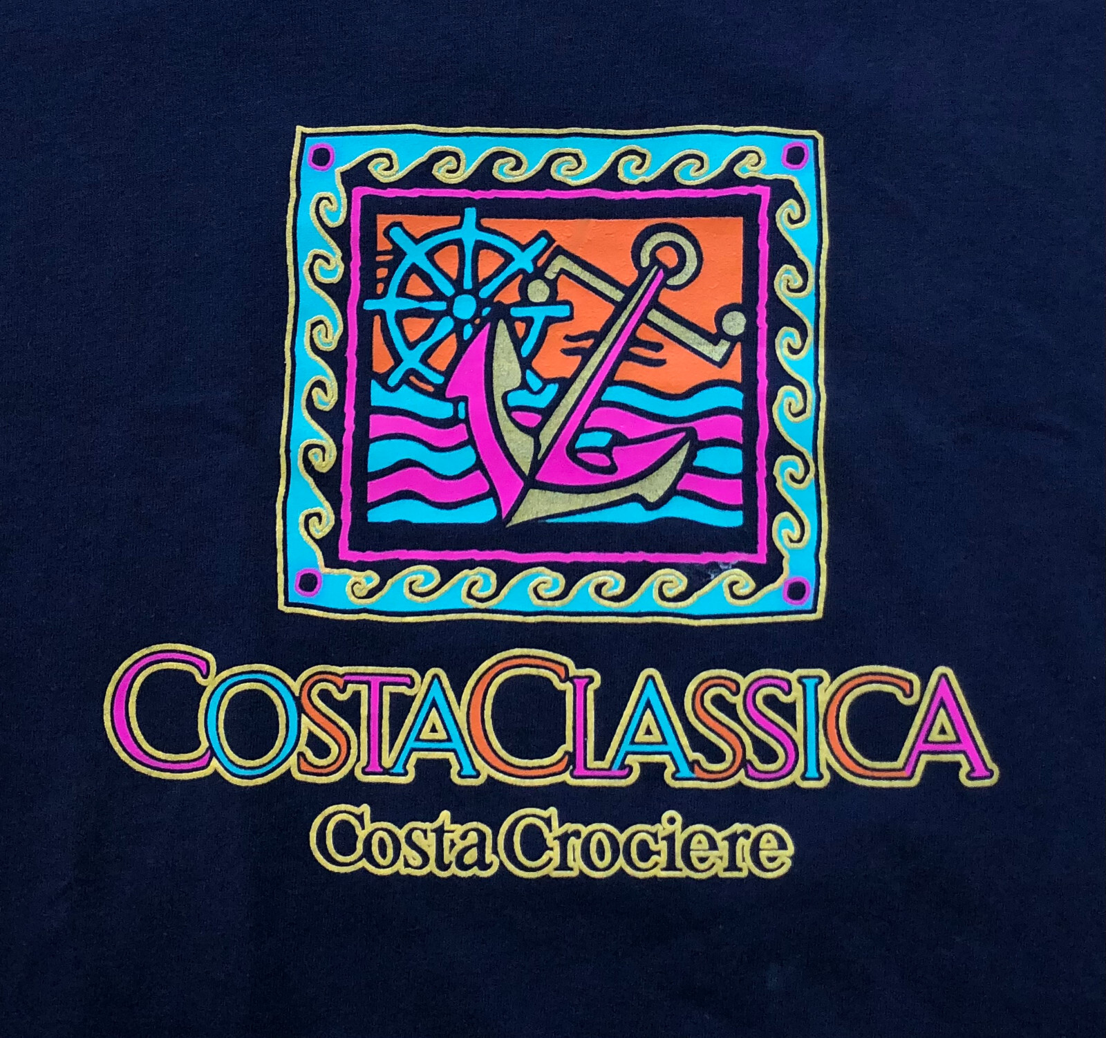 COSTA CLASSICA COSTA CROCIERE Men’s Navy Blue Crew Neck Tee Shirt sz XL
