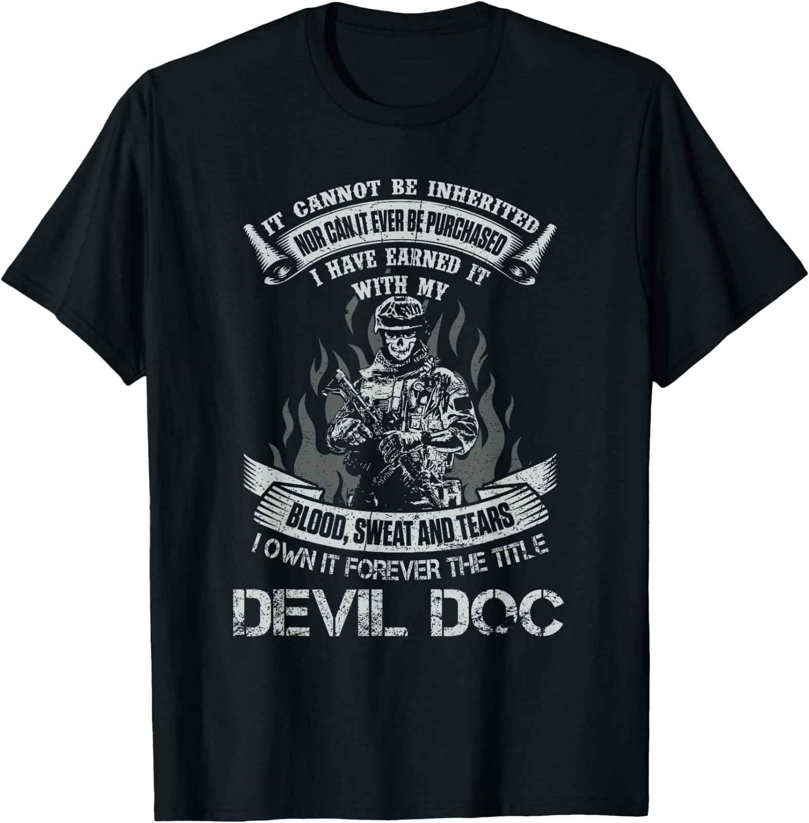 Own Forever The Title Devil Doc Proud US Corpsman Military T-Shirtrt