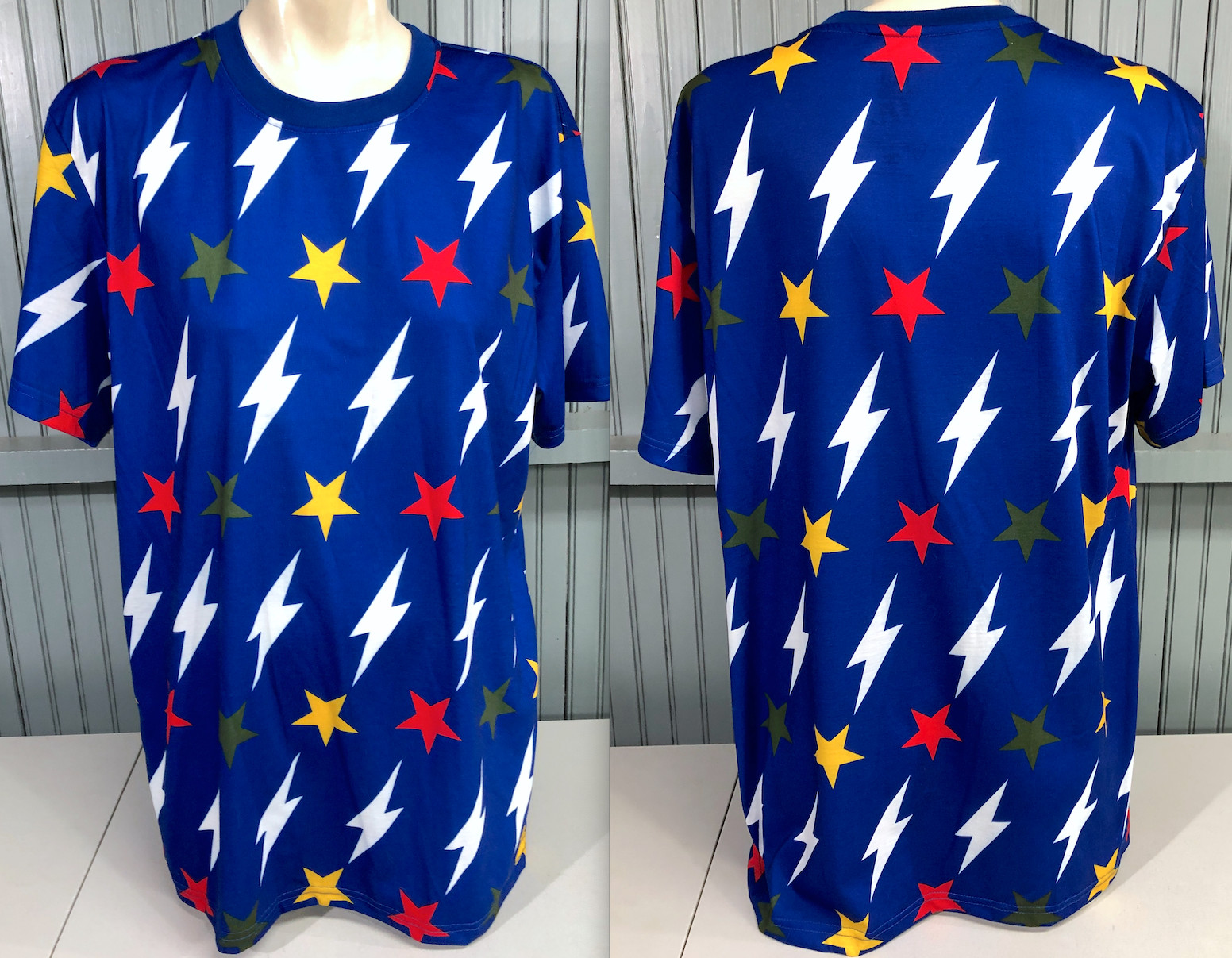 New & Rich 100 XXL Stars Lightning Bolts Cotton / Poly Mens T-Shirt