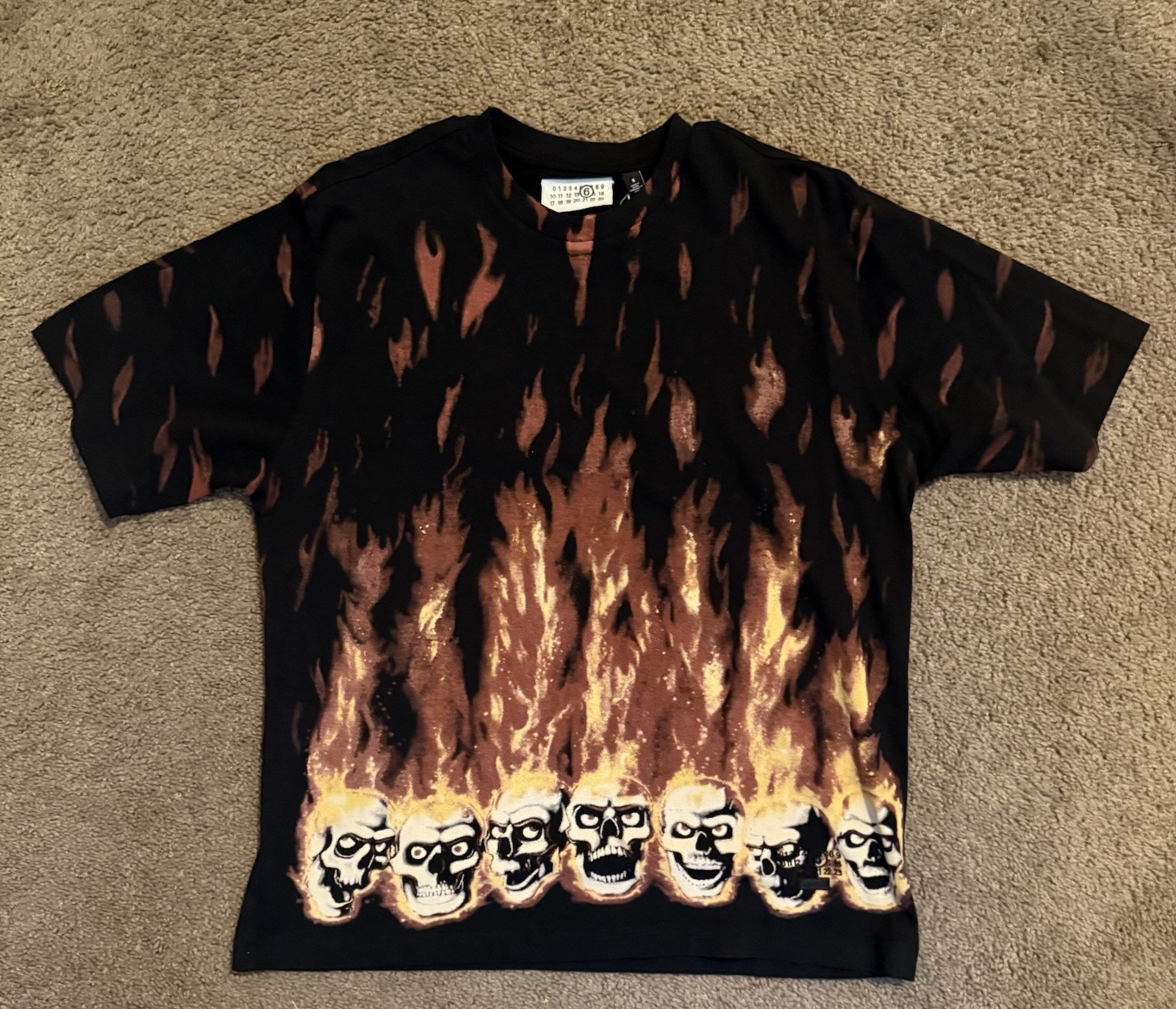 Supreme MM6 Maison Margiela Liquid Blue Oversized Tee Size Small Black