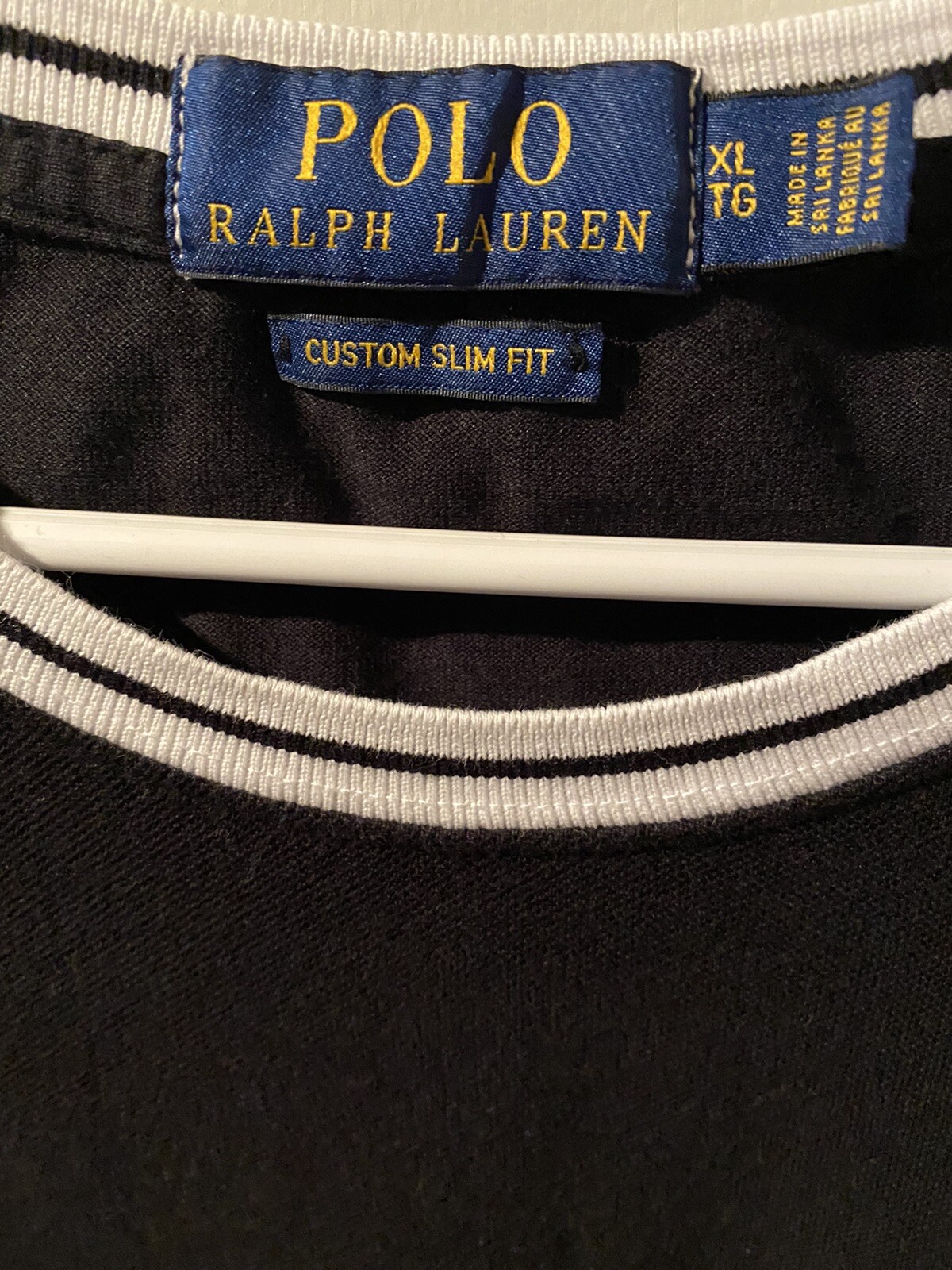 POLO RALPH LAUREN Men’s Classic Slim Fit Crewneck T-Shirt Size XL Black EUC