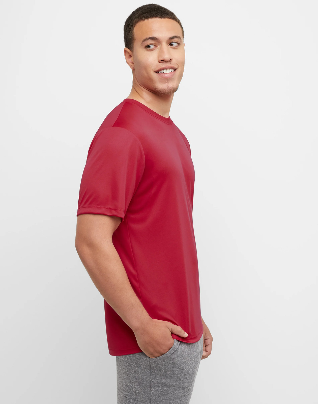 Hanes 2-Pack Cool Dri Men’s T-Shirt Sport Performance Tee Comfort Ribbed Light