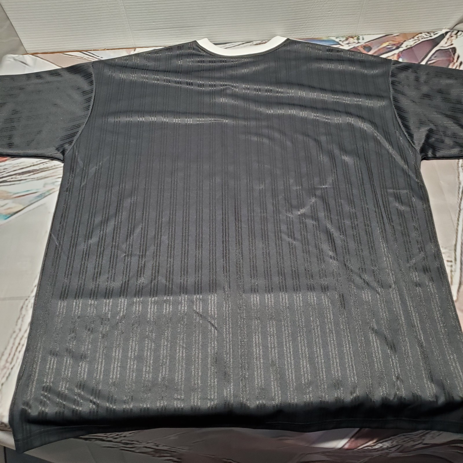 NEW Adidas Trefoil Mens Size Large Striped Dazzle Soccer Style T Shirt Tee Poly