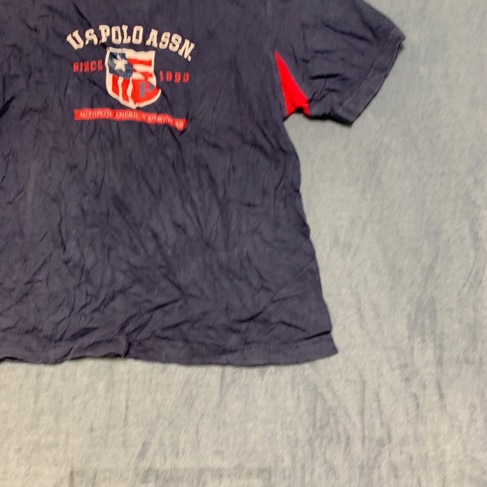 U.S. Polo Assn. T Shirt Mens Medium Navy Blue Graphic Print Casual Short Sleeve