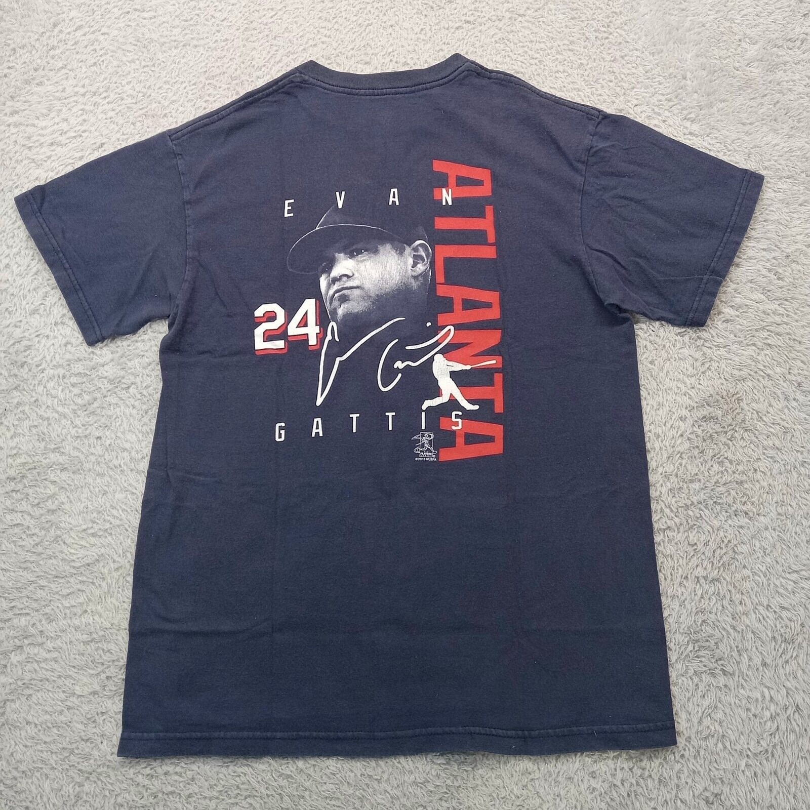 Atlanta Braves T-Shirt Men’s M #24 Evan Gattis MLB Players Choice Blue 2013