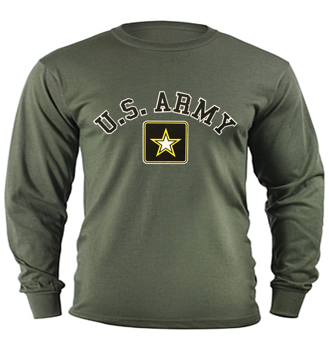 Mens Army Shirt Long Sleeve Graphic Tee Military Tactical Gear Clothing T-shirt