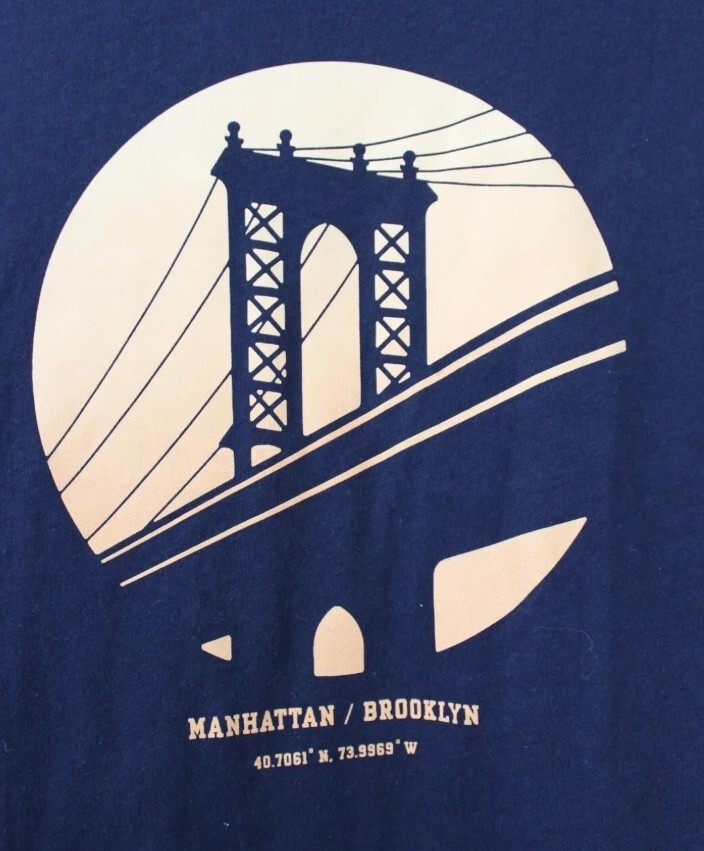 Old Navy Men Soft-Washed Graphic T-Shirt Manhattan/Brooklyn Blue Multisize XXL