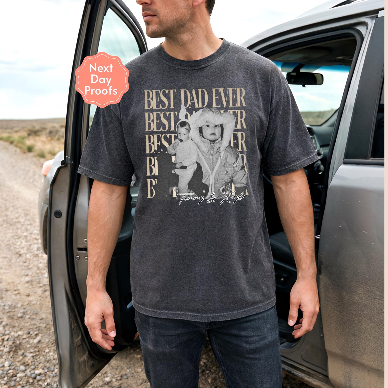 Custom Dad Photo Shirt Personalized Fathers Day Gift Bootleg Y2K Tee