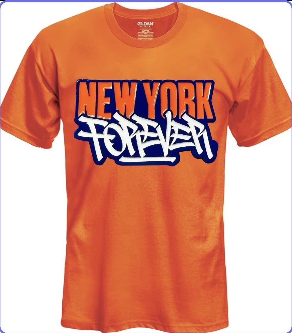 New York Forever Men’s T-Shirt Small To 3X-Large Orange