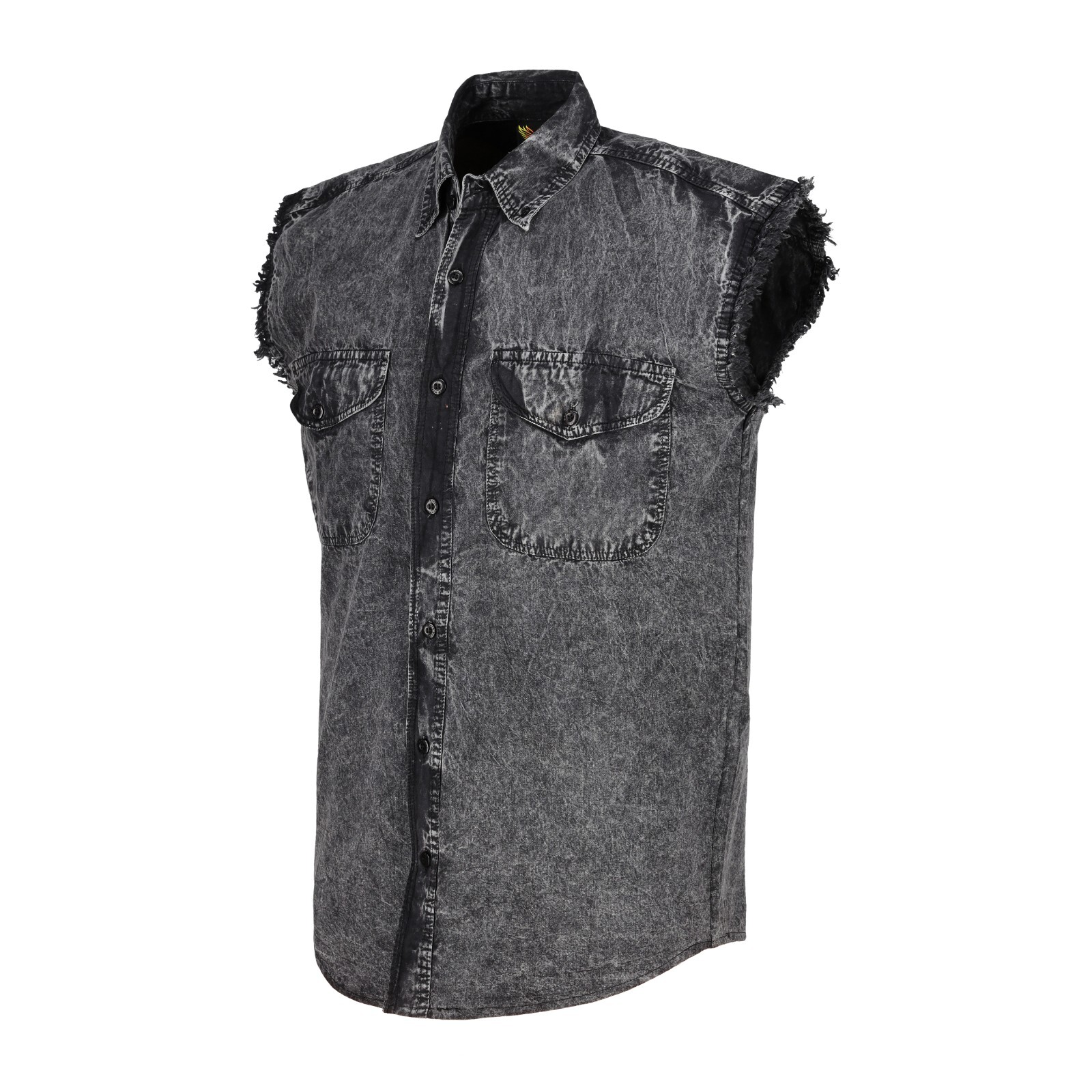 BUTTON-DOWN SLEEVELESS DENIM SHIRTS FOR MEN – 100% COTTON