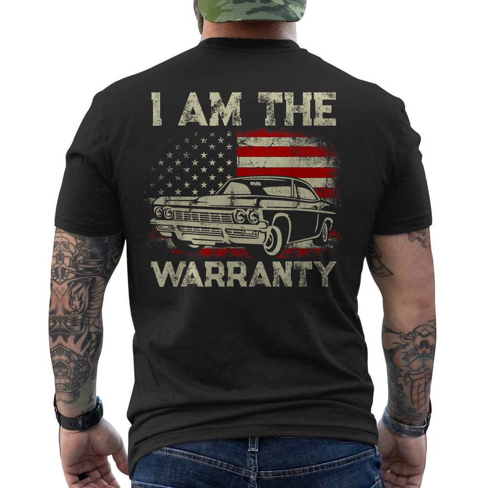 Funny Mechanic I Am The Warranty Race Car Parts Repair Guy ON BACK T-Shirt