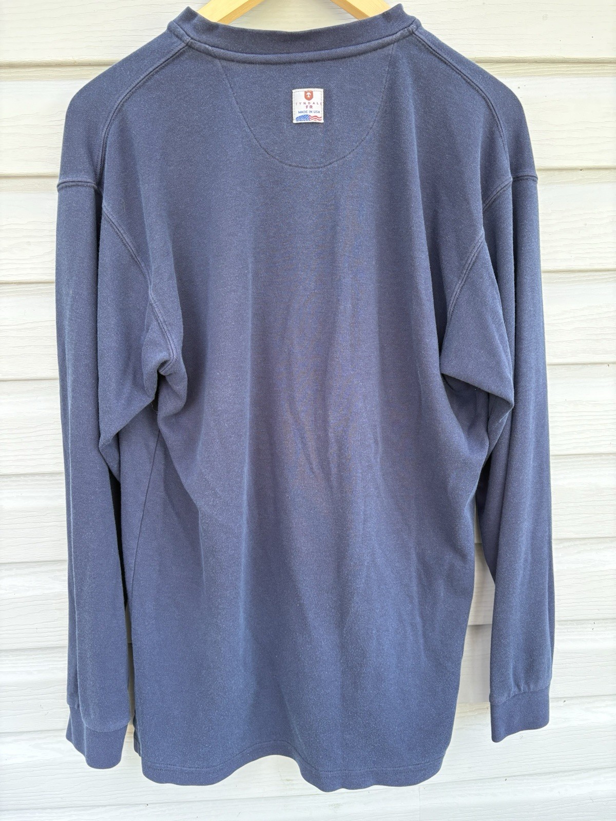 Flame Fire Resistant FRMC Henley HRC 2 CAL 12 Navy Blue Long Sleeve Mens L.arge