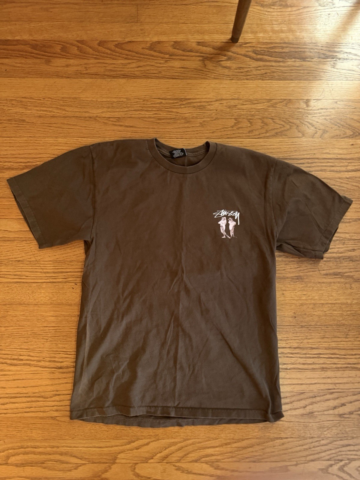 Brown stussy graphic tshirt size medium original rudeboys Sample Outlet
