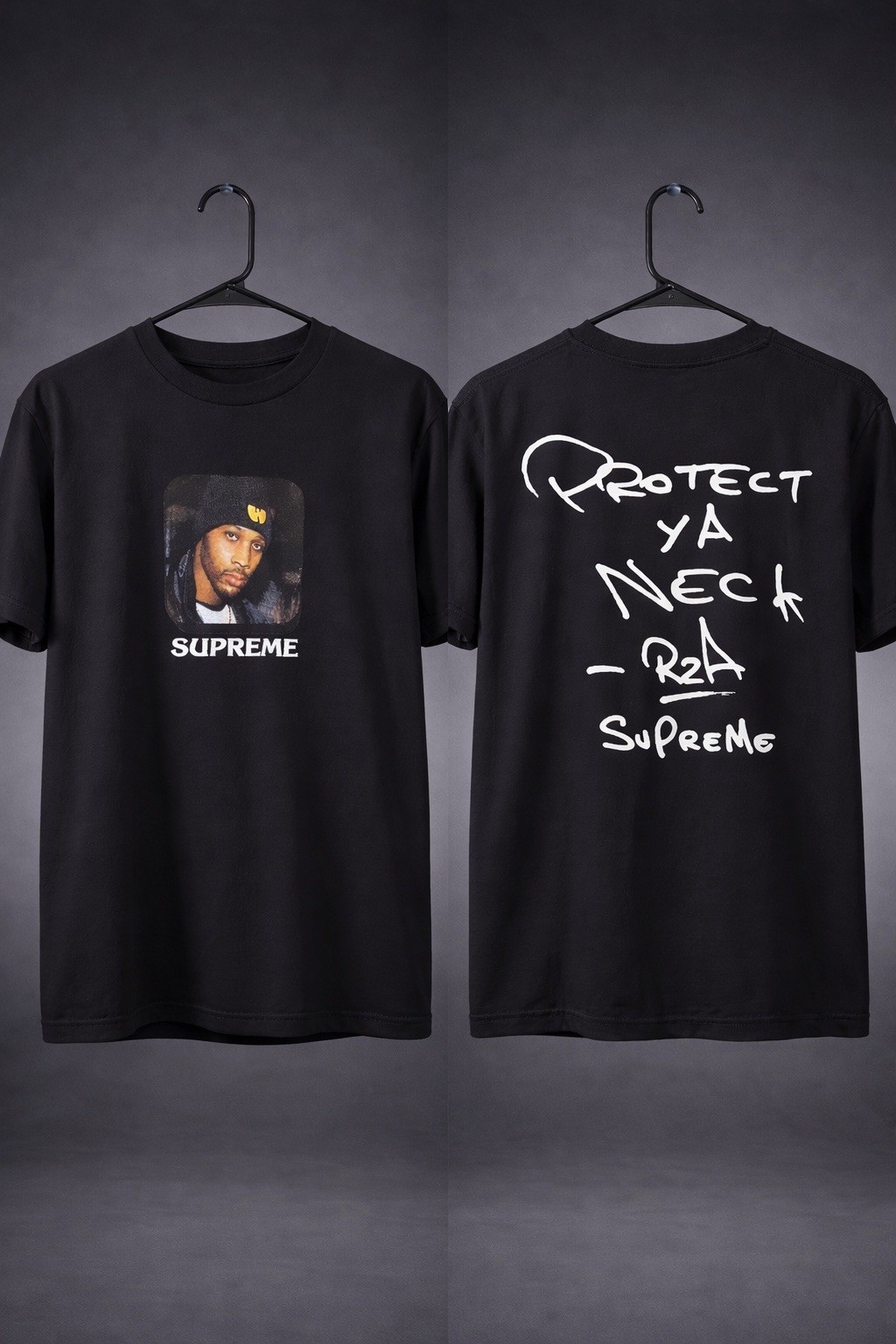 Medium Supreme RZA Protect Ya Neck Wu-Tang Clan Black Cotton