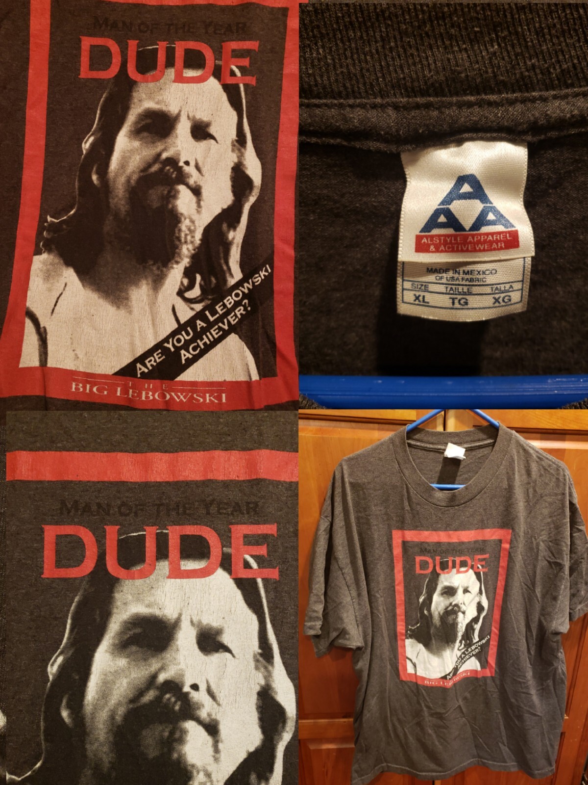 Vtg The Big Lebowski Cult Movie Shirt Time Man Of The Year The Dude Abides XL