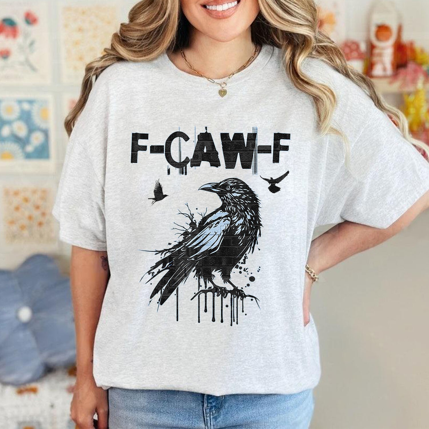 Black Crow, F-Caw-F Funny Black Bird T-Shirt For Men Women