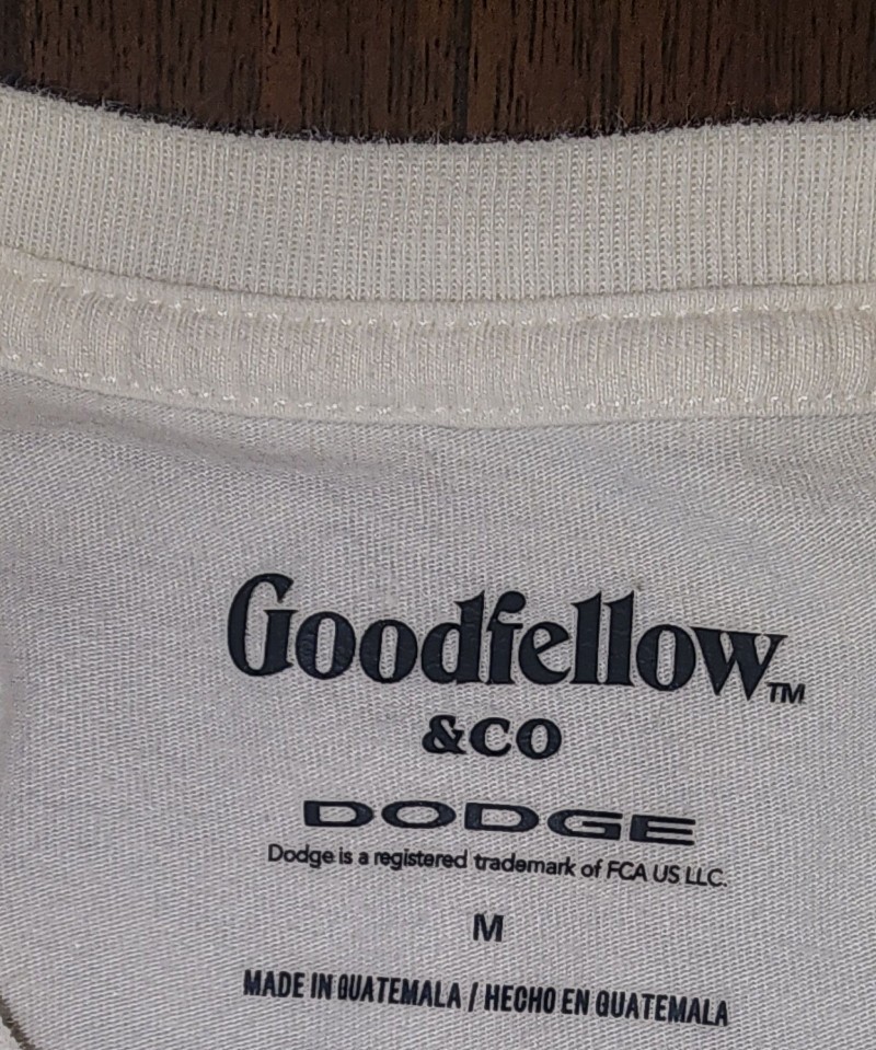 Goodfellow White & Orange Dodge Dart Graphic T-Shirt Medium