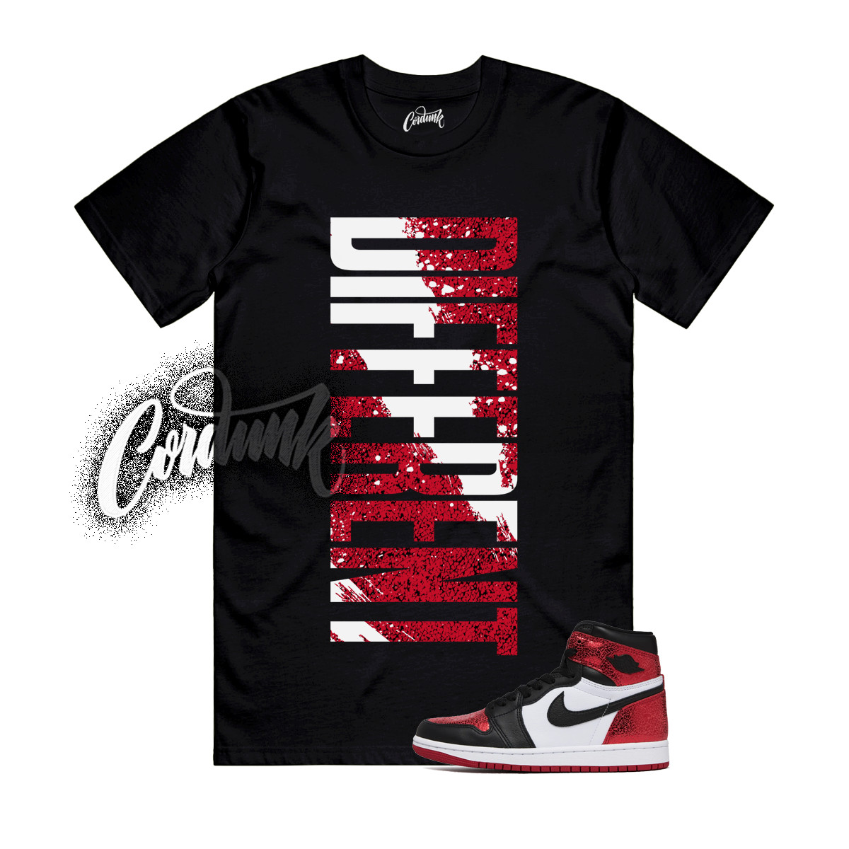 1 Ruby Varsity Red Black White T Shirt Match DFRNT