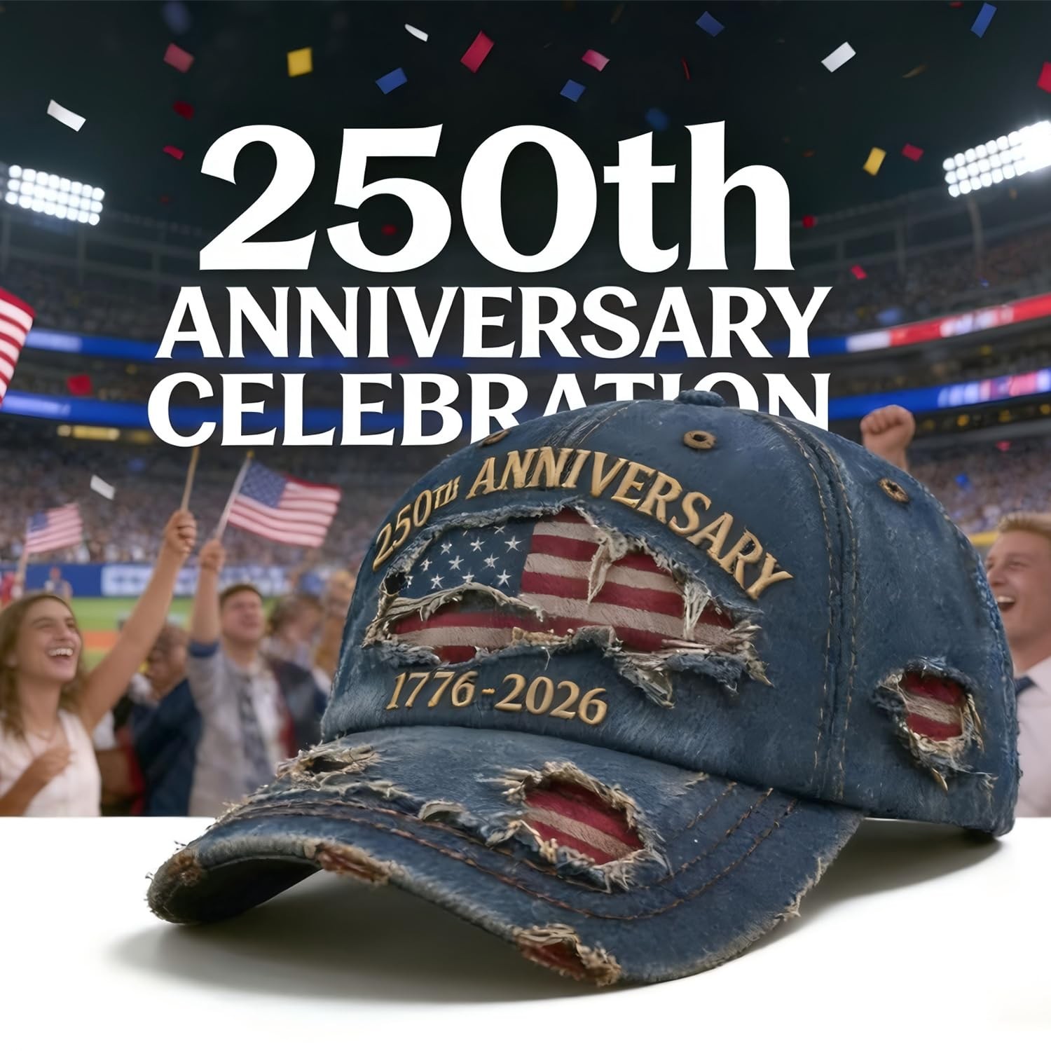USA 250th Anniversary Hat 1776-2026 – USA Patriotic Baseball Cap, Adjustable …