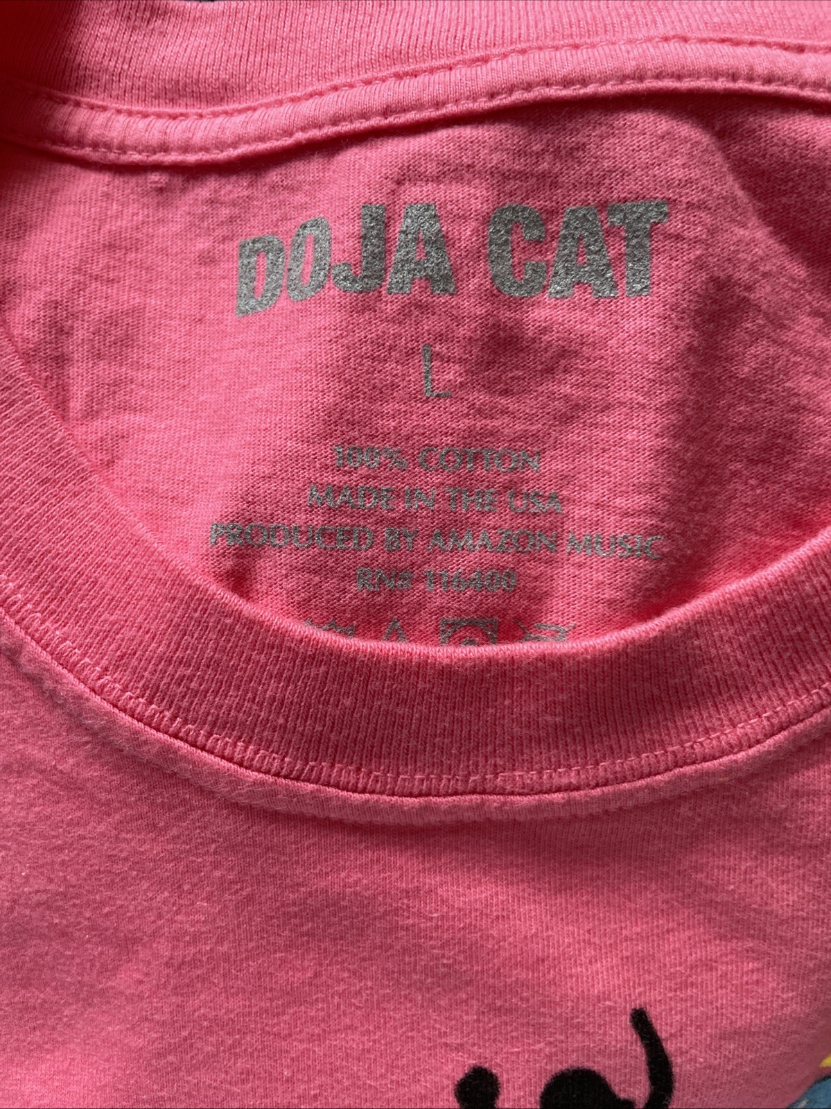 Doja Cat Official The Scarlet Tour Merch Meme T-Shirt Large Pink