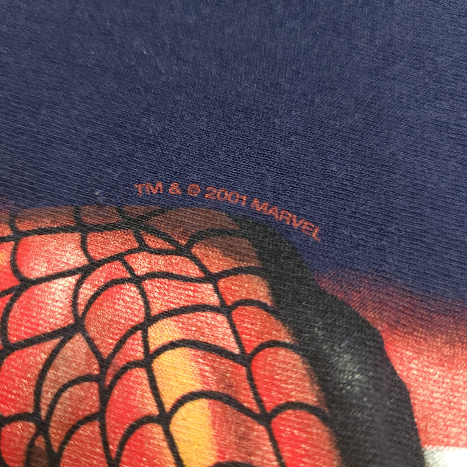Marvel Spiderman T-Shirt Mens 2XL Navy Blue USA Flag Graphic Superhero Y2K