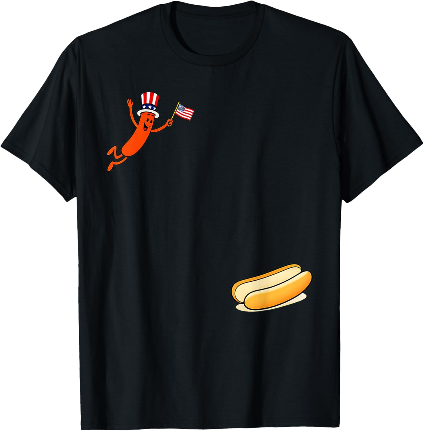 Hot Dog Freedom Dive T-Shirt Funny Uncle Sam Patriotic 4th of July Graphic Tee