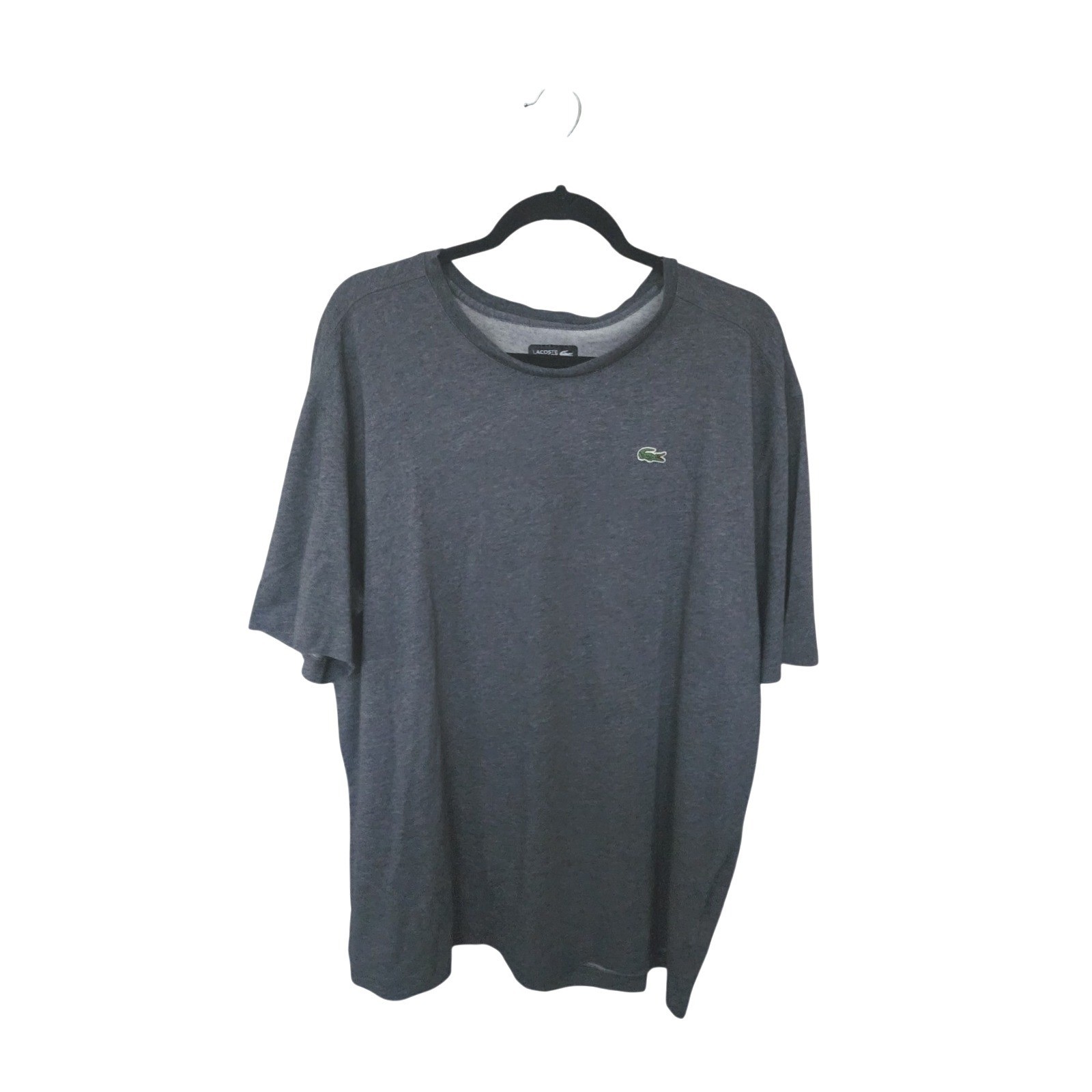 Lacoste Sport Mens Ultra Dry T-Shirt Charcoal Gray Heather Logo Tee US 2XL