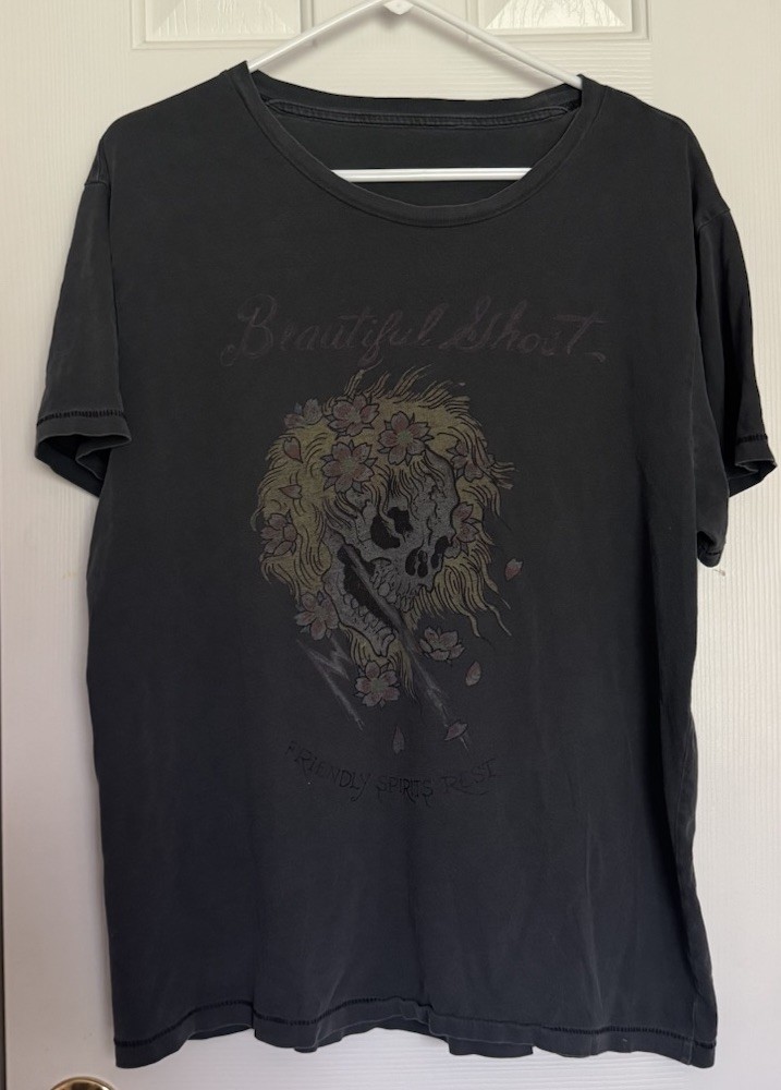 Ed Hardy Black Skull Graphic Crew Neck Short Sleeve Cotton Knit T-Shirt L