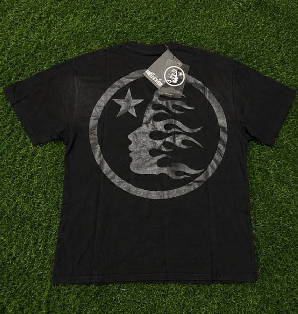 Hellstar Graphic T-Shirt Black Streetwear Sun Star Flare Logo Size M