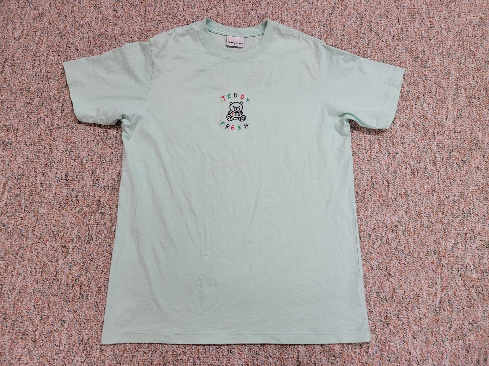 Teddy Fresh Shirt Mens Large Blue Streetwear Embroidered Bear Logo Tee Casual