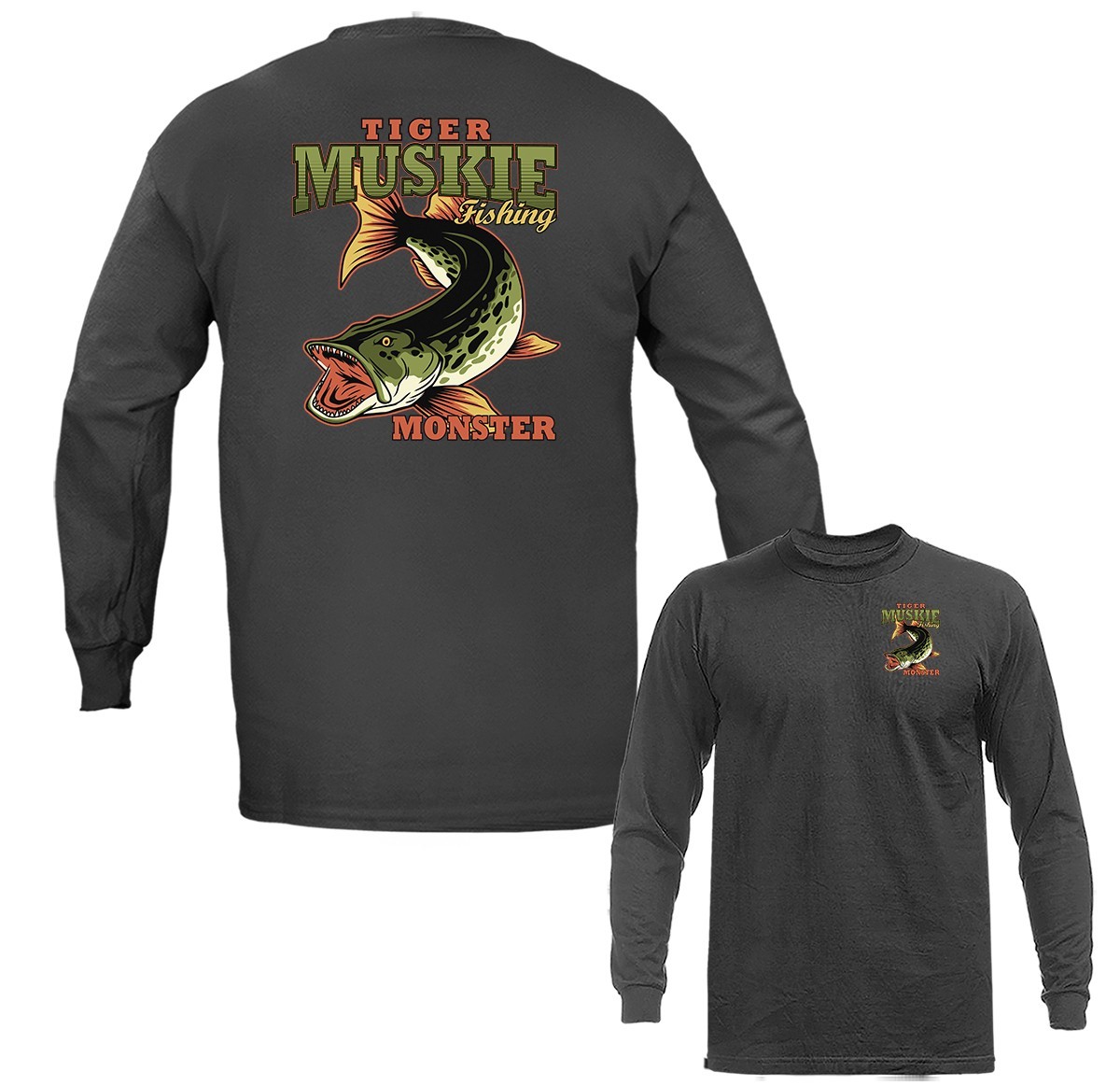 Tiger Muskie Fishing Outdoor Sports Long Sleeve T-shirt