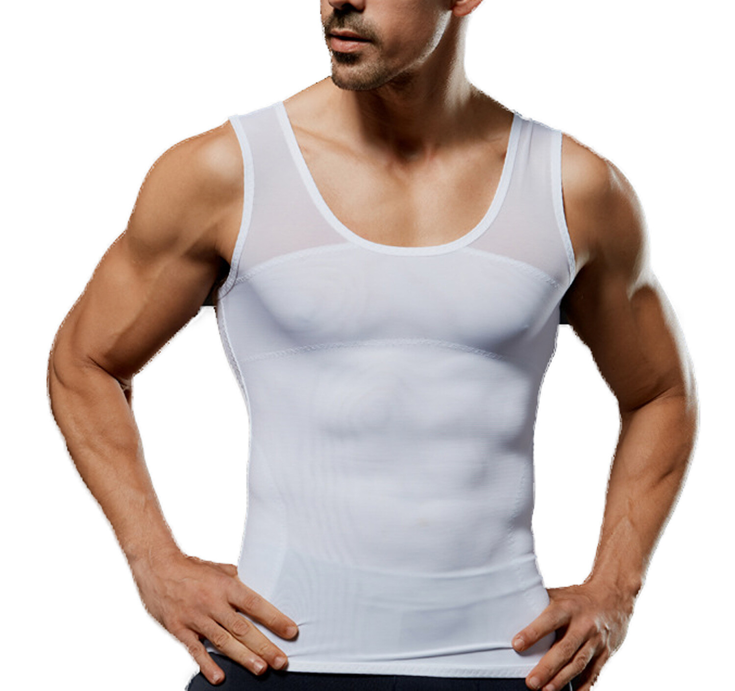 Men’s Slimming Body Shaper Vest Chest Compression Shirts Tank Gynecomastia Moobs